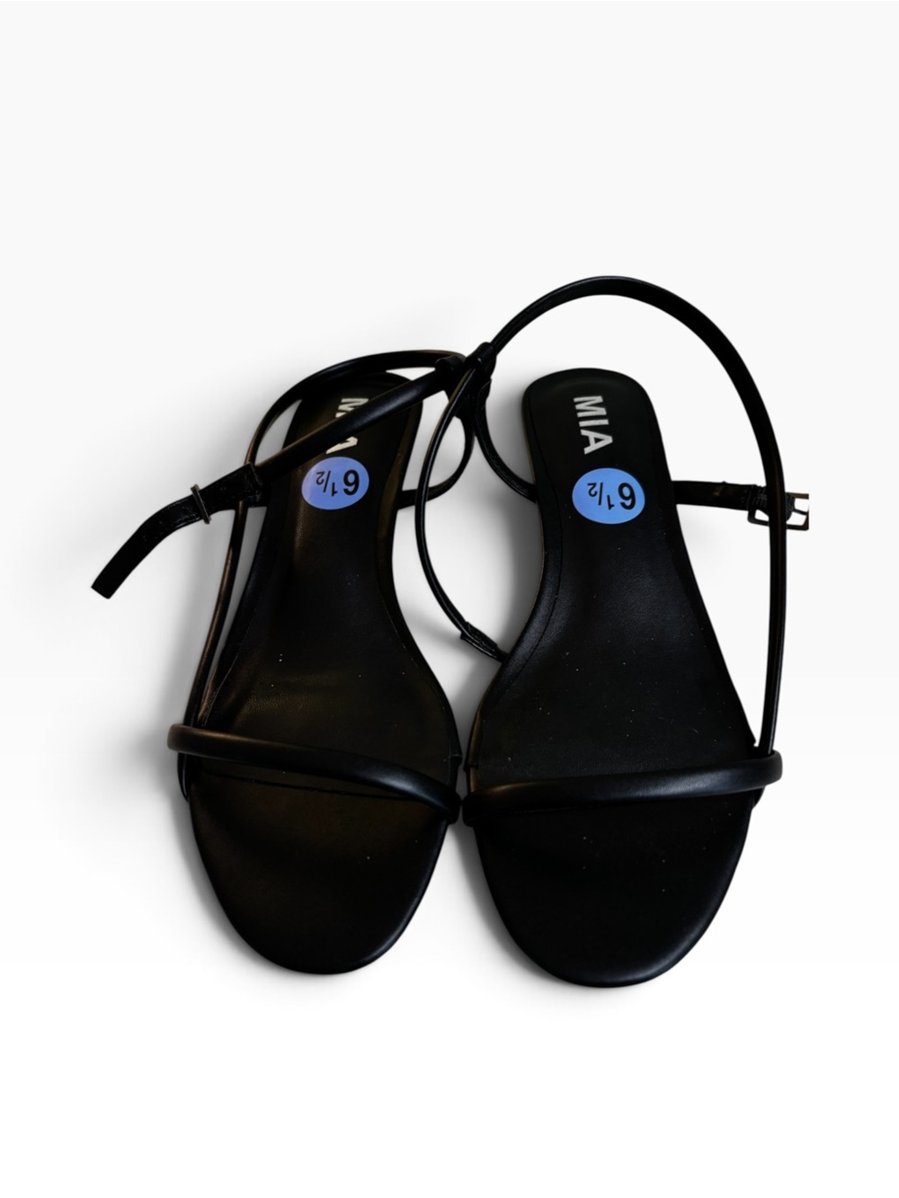 MIA Meleani Black Ankle Strap Kitten Heel  Sandals in ladies 6.5